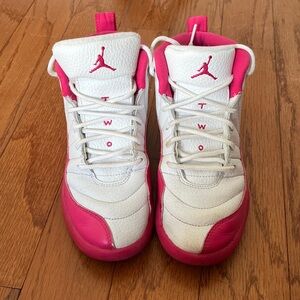 Air Jordan 12 Retro Dynamic Pink White Shoes Size 2Y